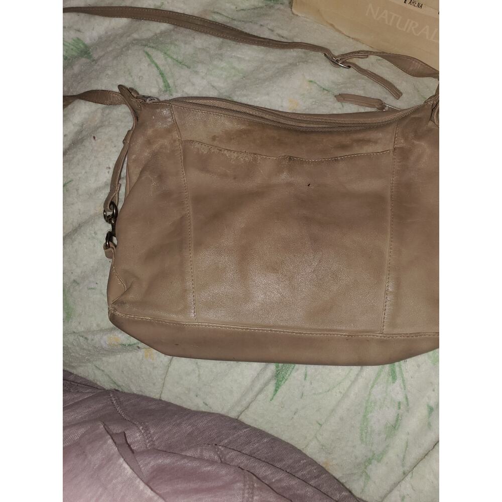 Beige leather purse